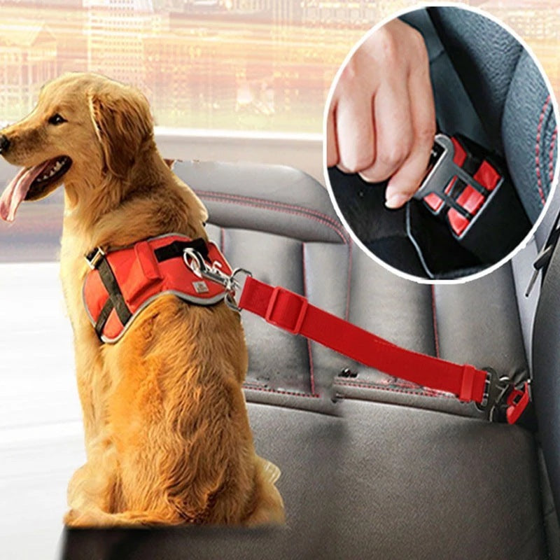 Adjustable Pet Car Seat-Belt & Harness Clip