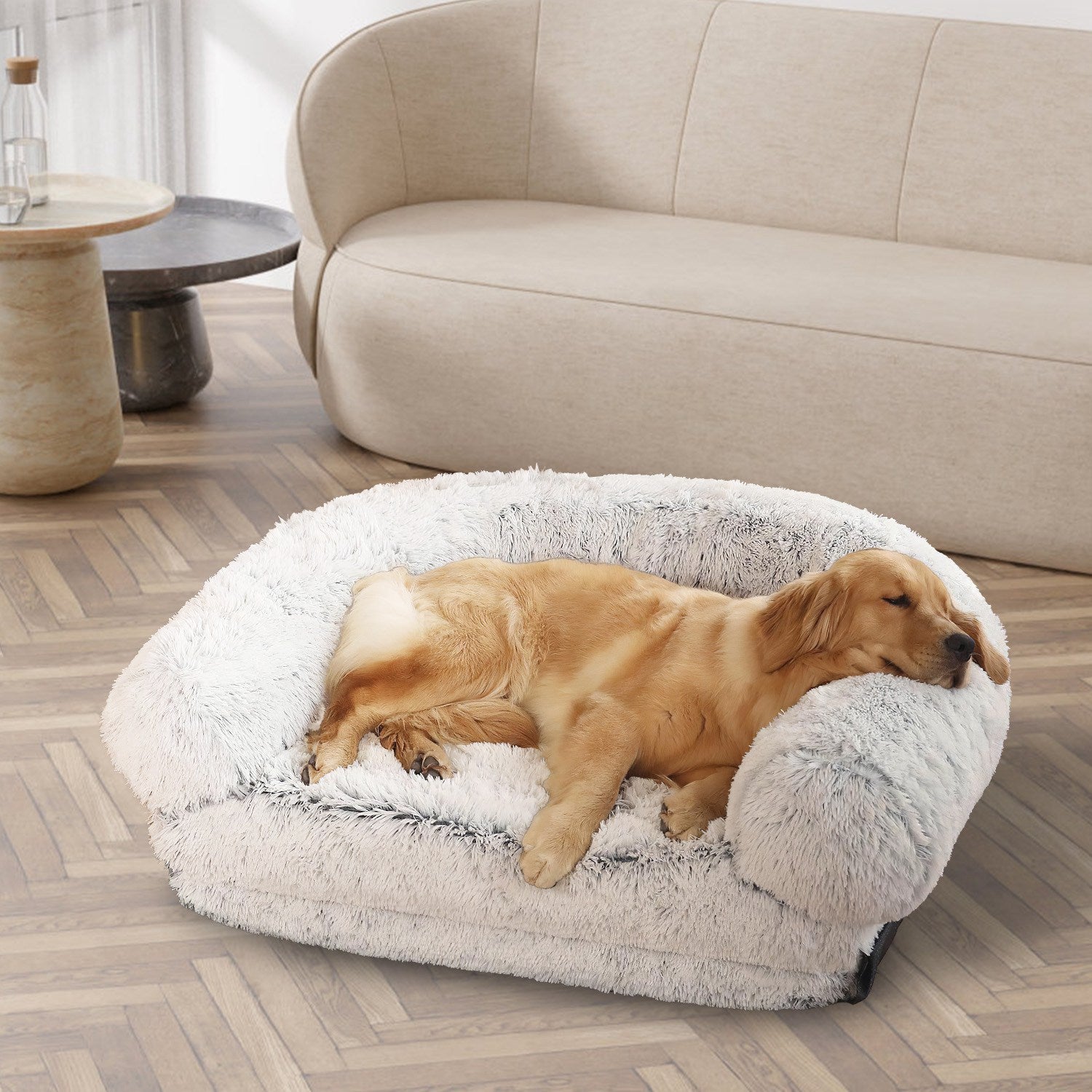 6 Foot Foldable Snuggling Dog Bed with Pillow & Blanket