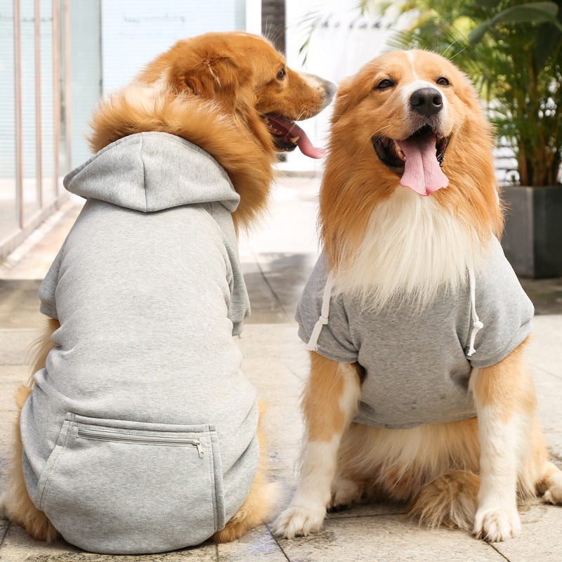 Dog Hoodie with Pocket and Zipper