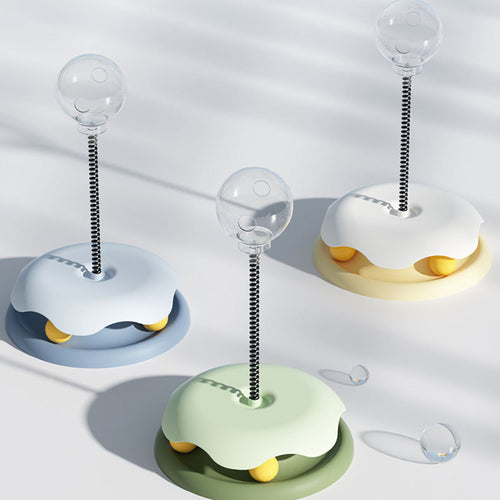 2-in-1 Turntable Food-Dispensing Cat Toy