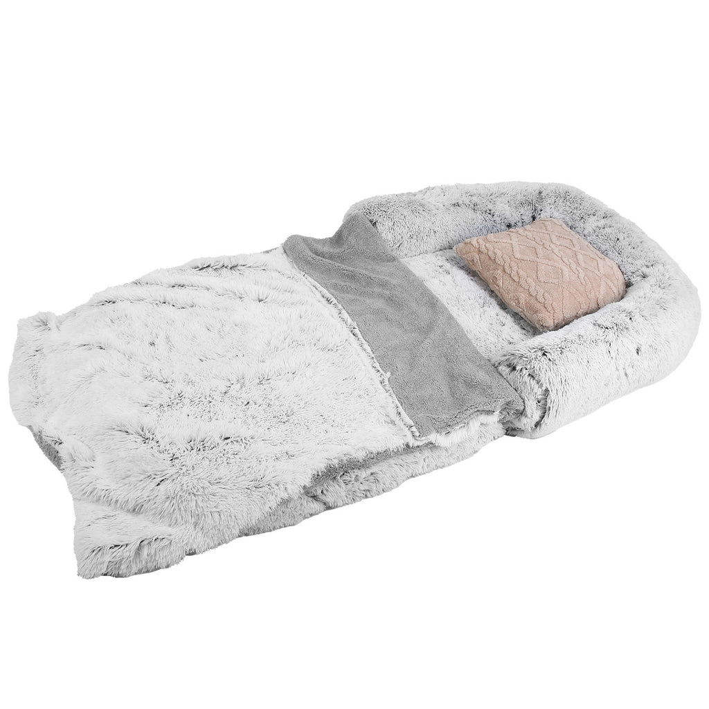6 Foot Foldable Snuggling Dog Bed with Pillow & Blanket