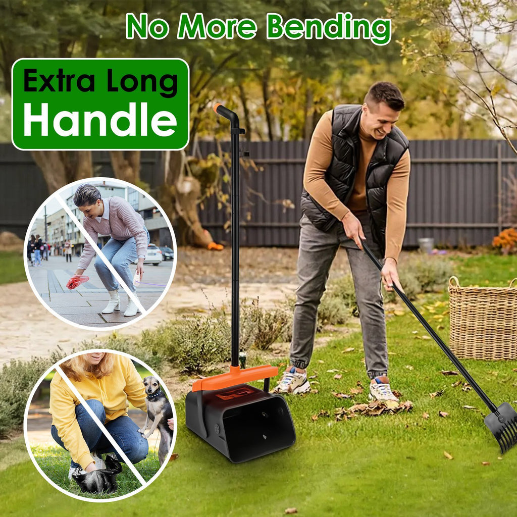 Pooper Scooper Rake & Swiveling Bin with Lid