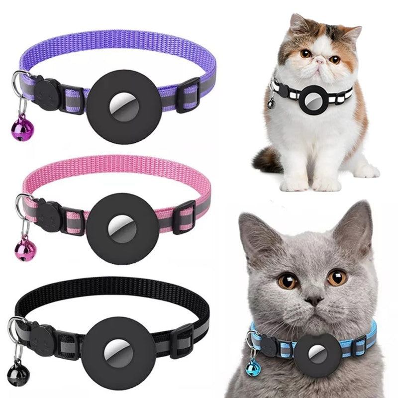 Reflective Waterproof Collar with Bell and Airtag Holder