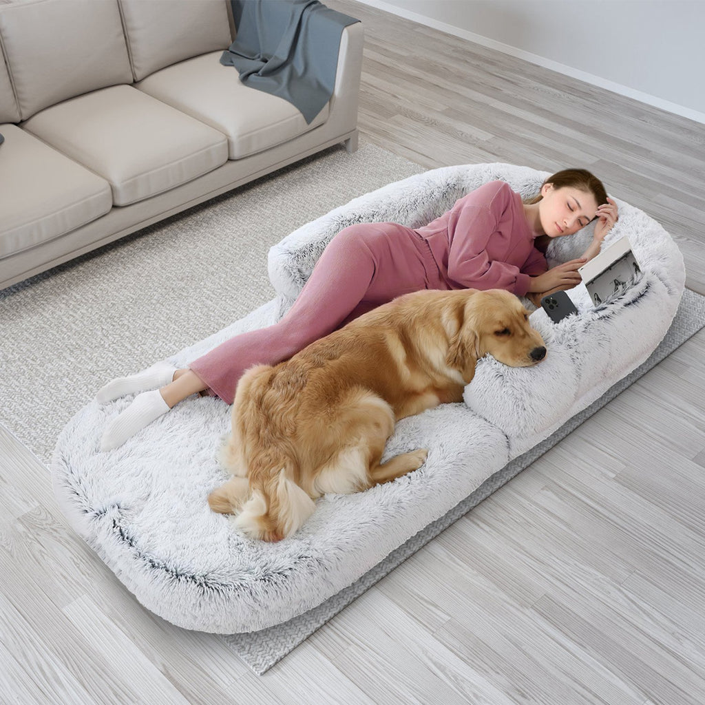 6 Foot Foldable Snuggling Dog Bed with Pillow & Blanket